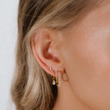 Pear Zirconia Titanium Clicker Hoop Charm