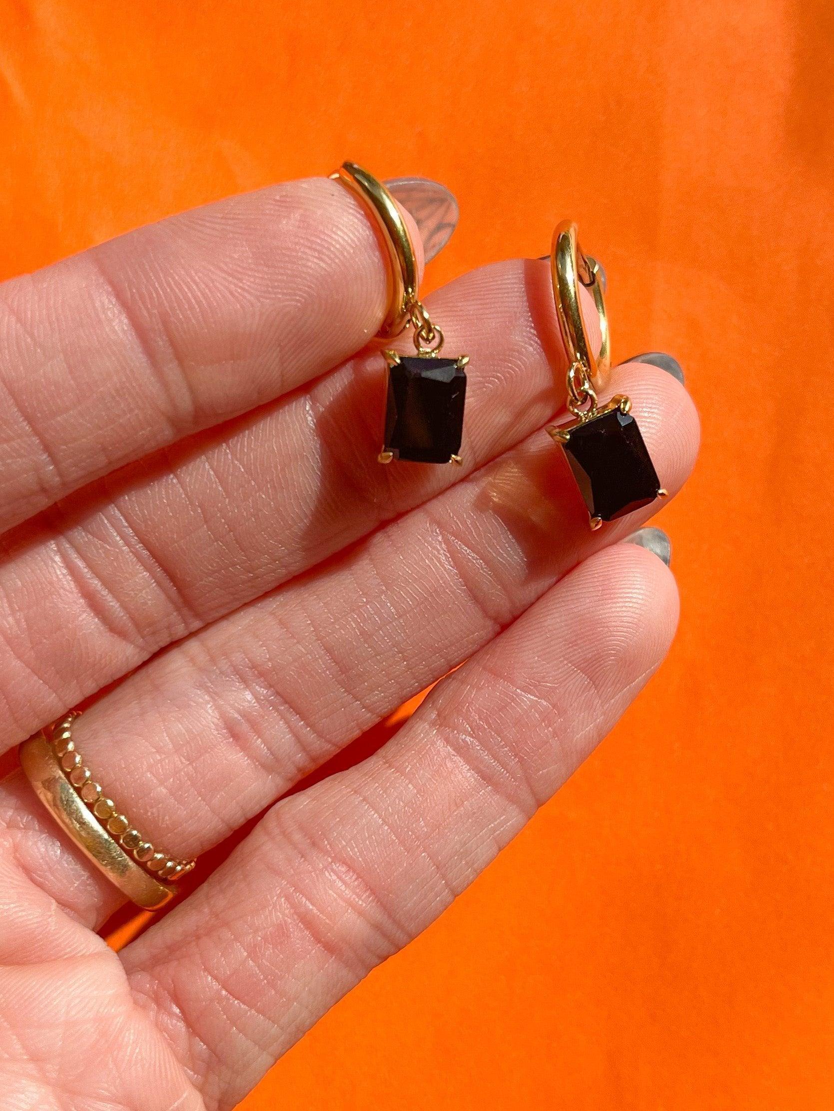 Onyx Hoop Earrings | Cords Club