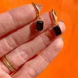 Onyx Hoop Earrings