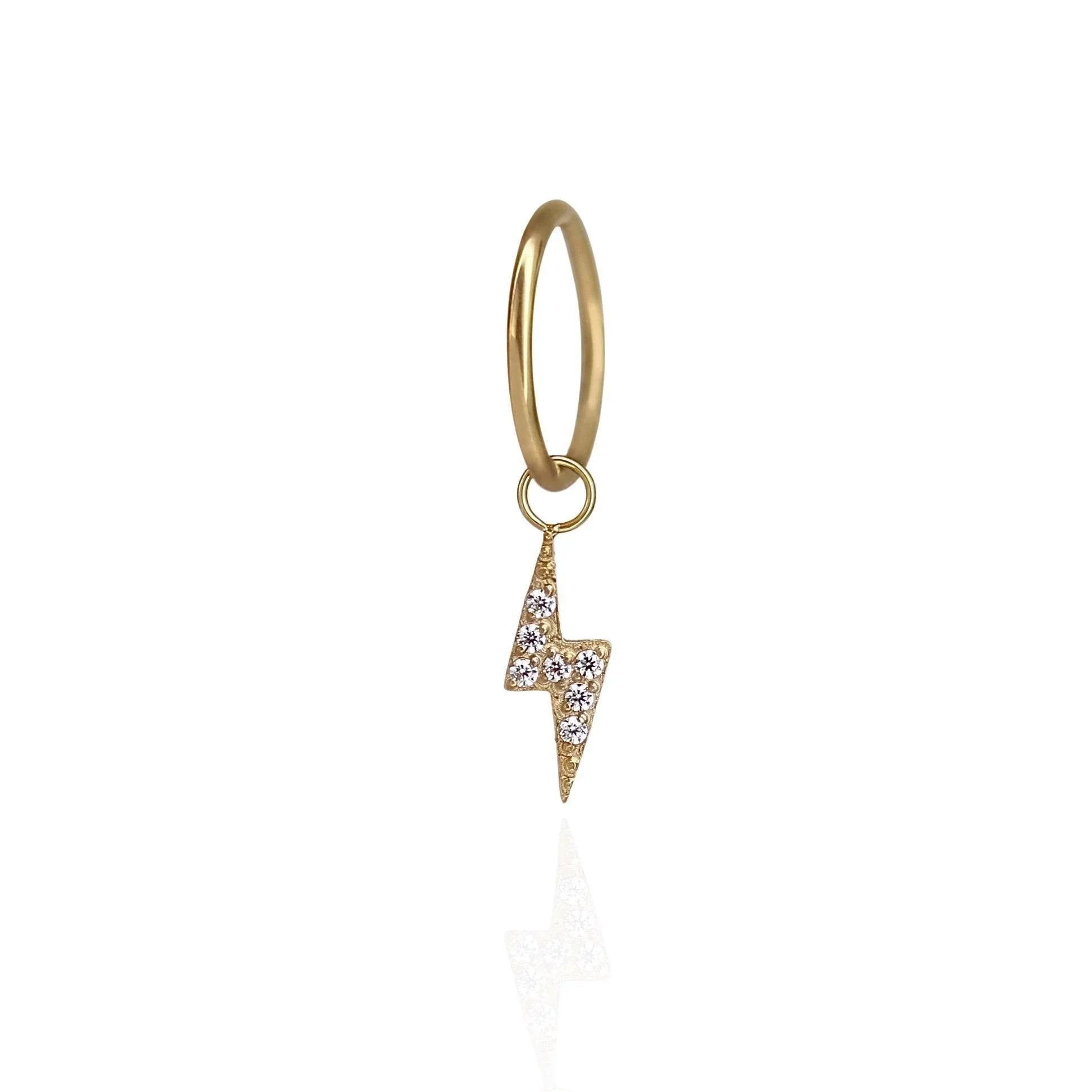Lightning Bolt Titanium Clicker Hoop Charm