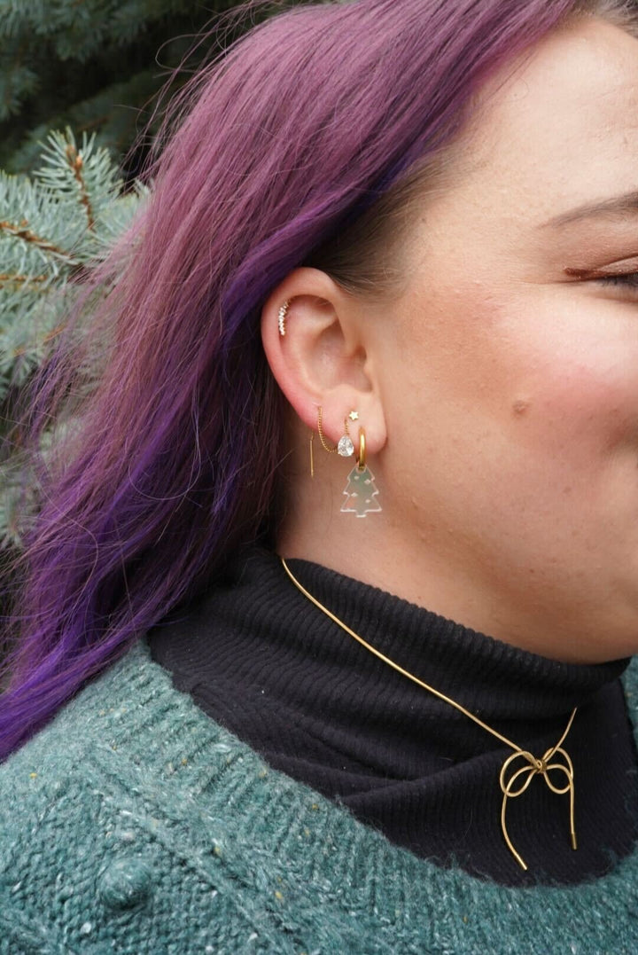 Iridescent Tree Hoops