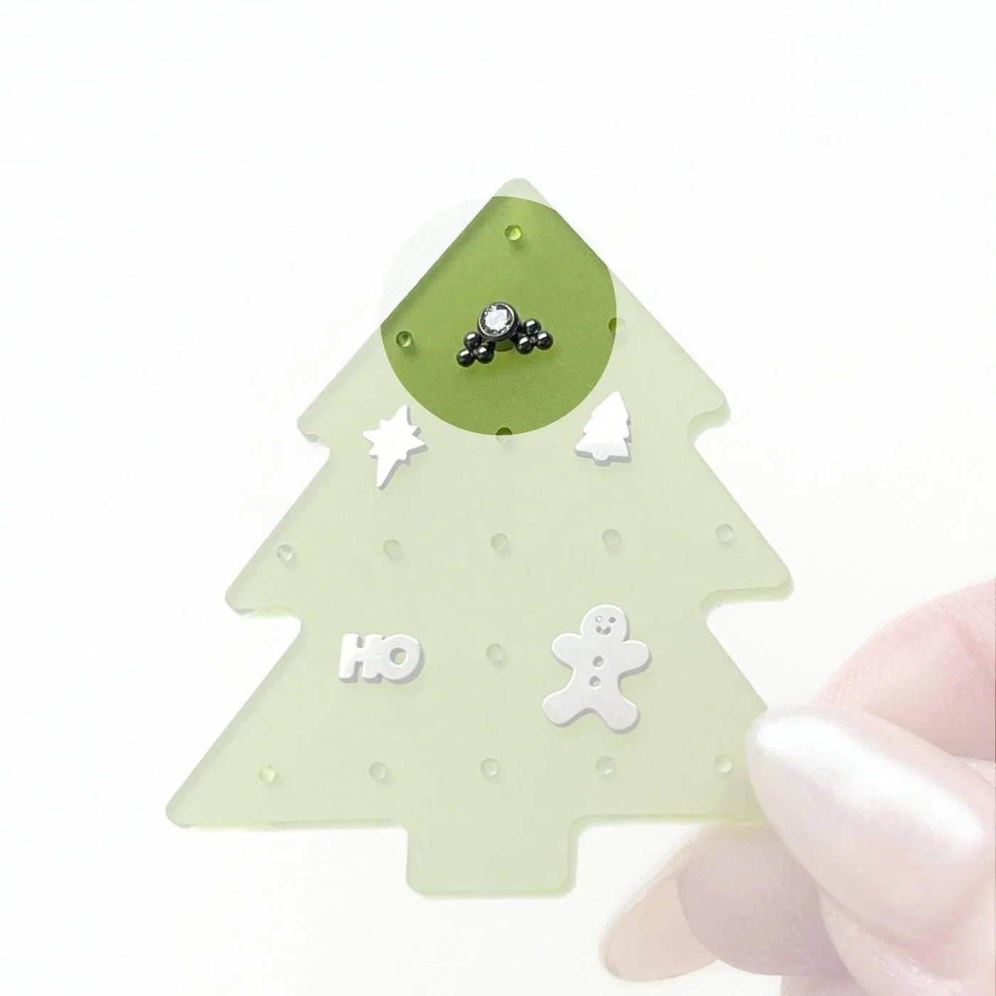 Festive Holly Flat Back Stud