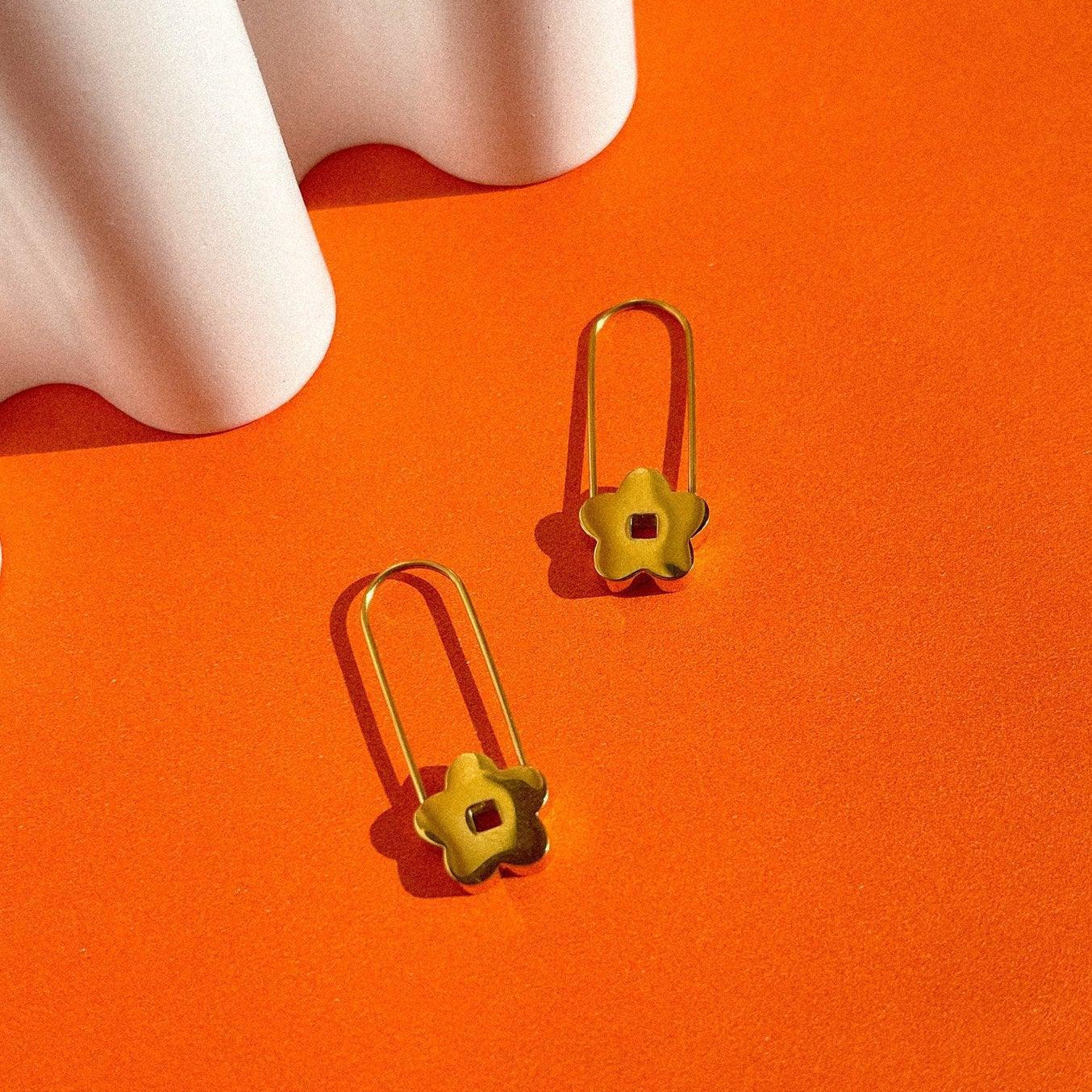 Golden Daisy Hoops