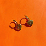 Amortentia Zirconia Studded Heart Charm Hoops