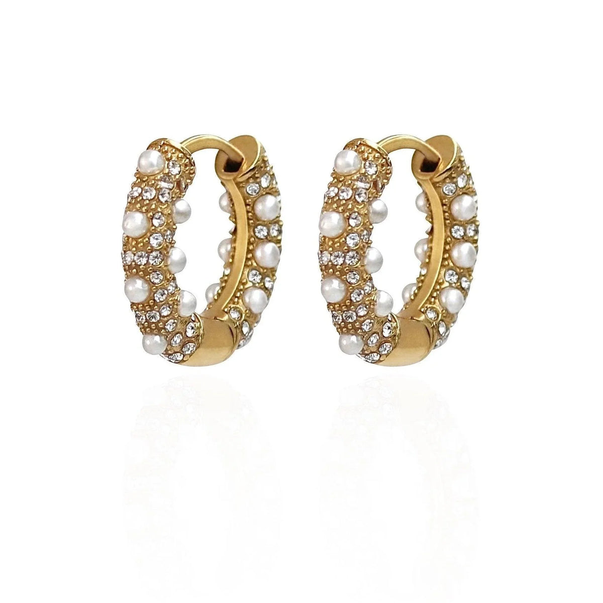Angelic Diamond Pearl Hoops