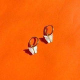 Butterfly Charm Hoops
