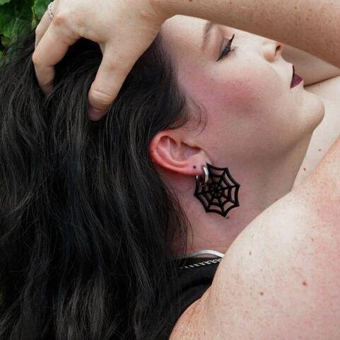 Spiderweb Hoop Earrings