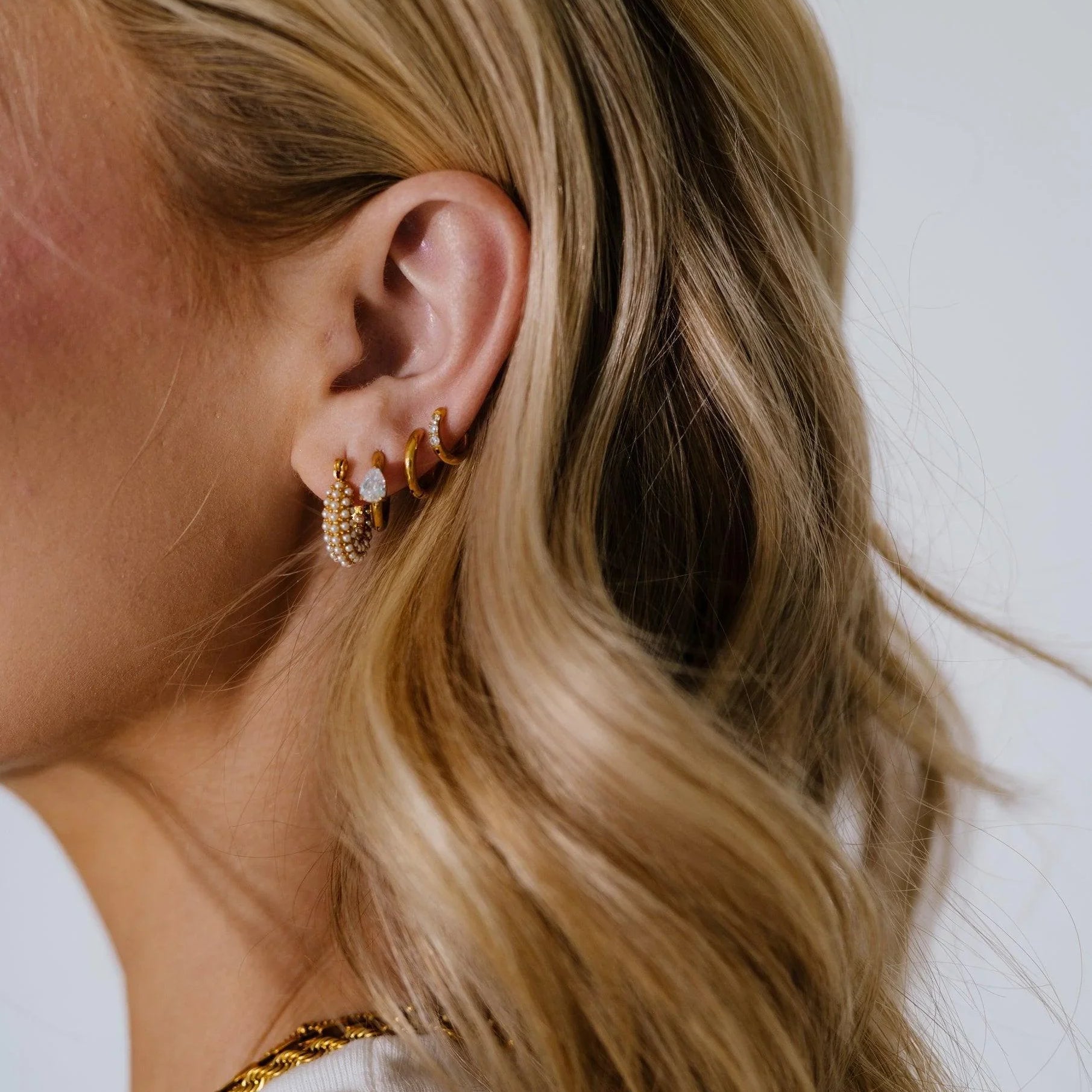Pear Zirconia Hoops