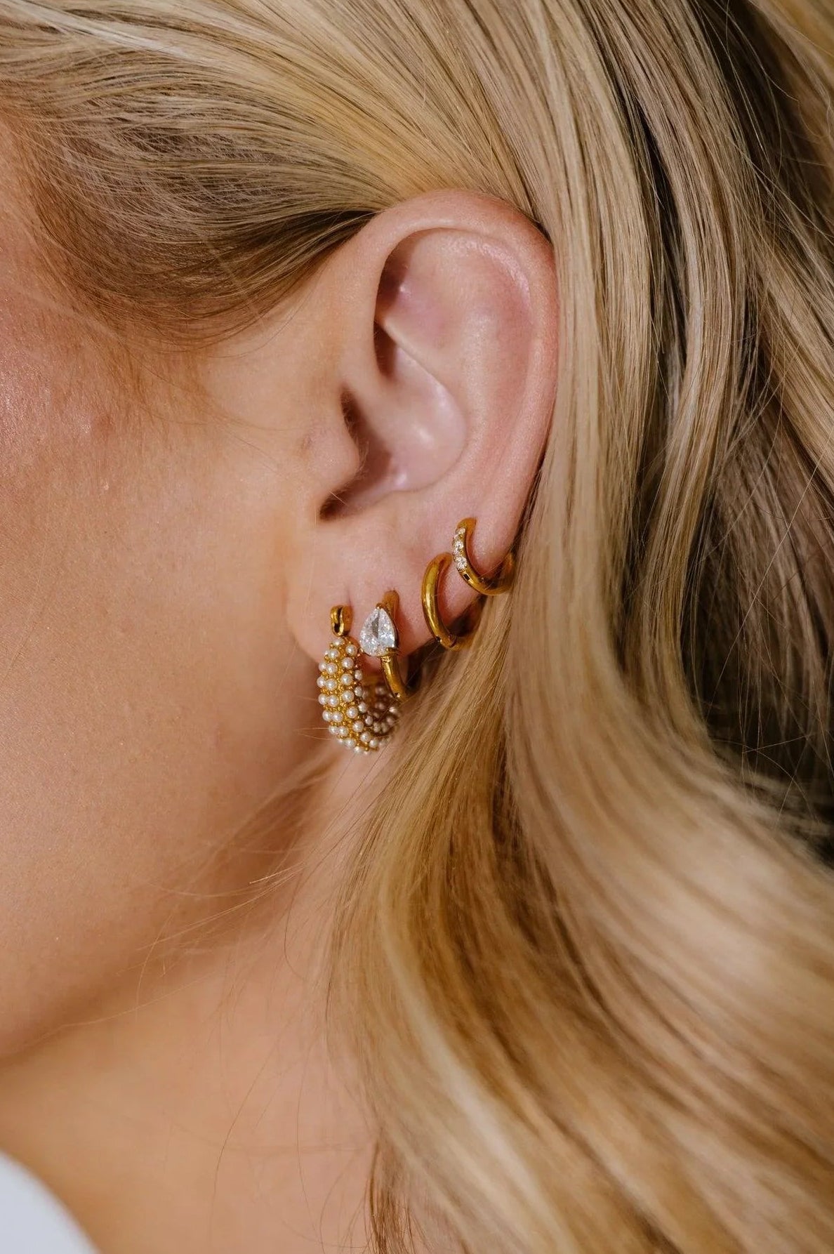 Pear Zirconia Hoops | Cords Club