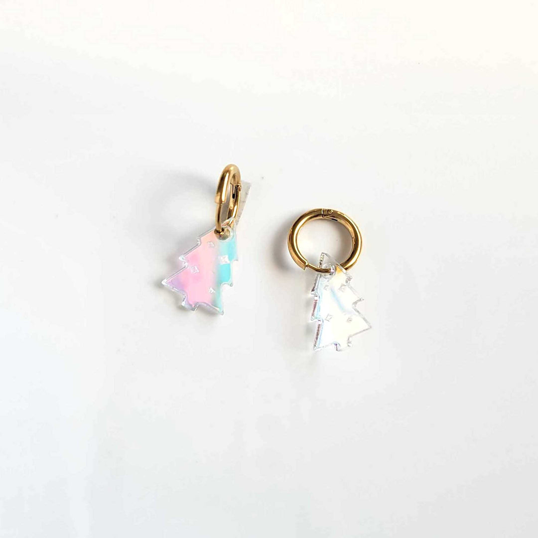 Iridescent Tree Hoops